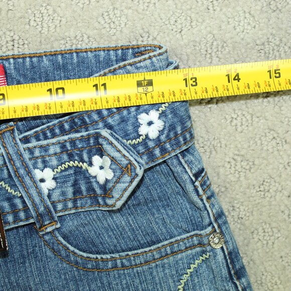 NWT Joana Design Women's Size 1/2 Floral Design Belted Jeans - Picture 7 of 8